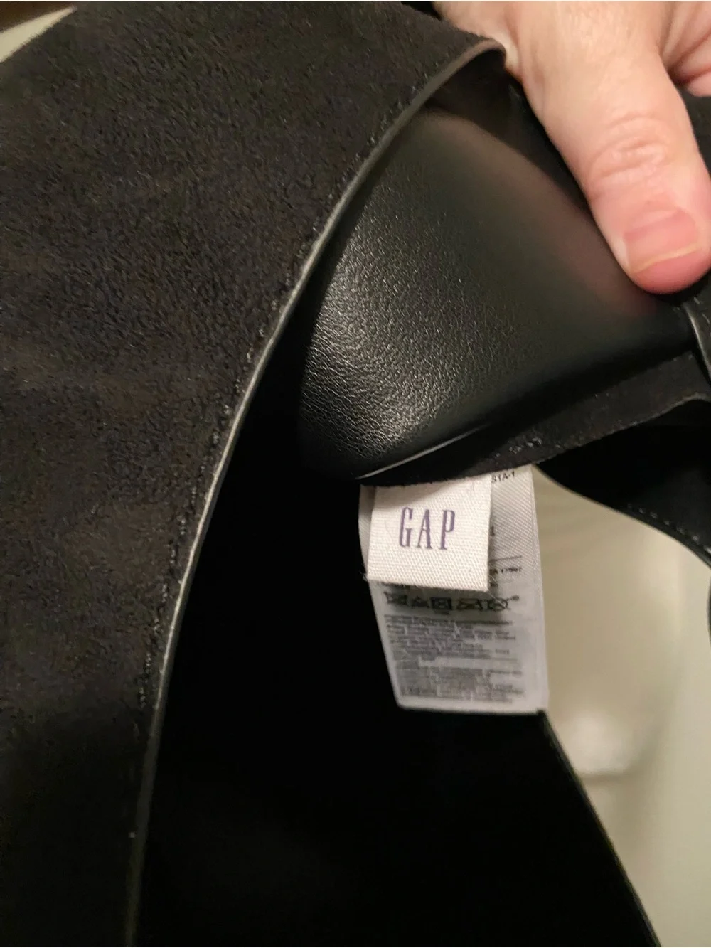 Minimal Black Suede Hobo Bag by Gap